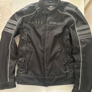 Harley-Davidson Black Motorcycle Field Jacket with Gray Accents